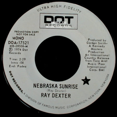 Ray Dexter - Nebraska Sunrise / Nebraska Sunrise side A