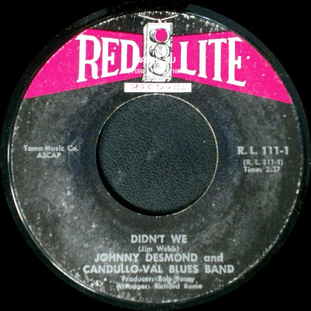 Johnny Desmond / Johnny Desmond And Candullo-Val Blues Band - Red Lips / Didn't We side B