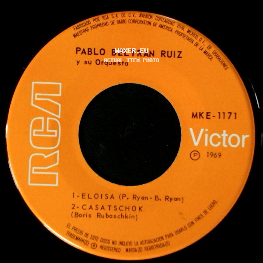 Pablo Beltran Ruiz Y Su Orquesta - Unknown Title A / Unknown Title B side B