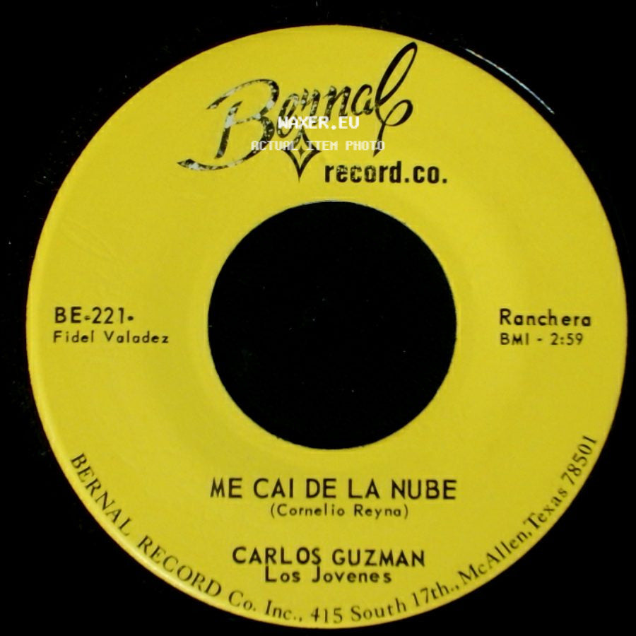 Carlos Guzman / Carlos Guzman Los Jovenes - Me Caiste Del Cielo / Me Cai De La Nube side B
