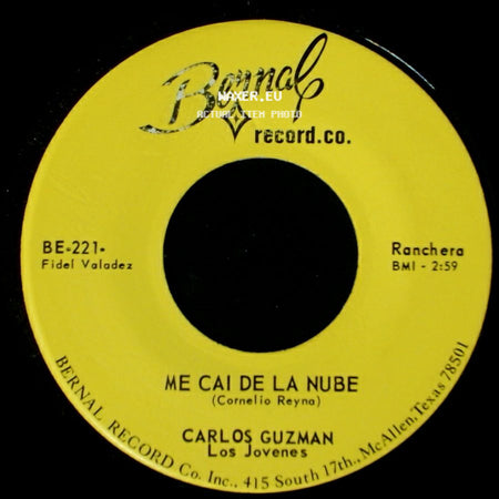 Carlos Guzman / Carlos Guzman Los Jovenes - Me Caiste Del Cielo / Me Cai De La Nube side B