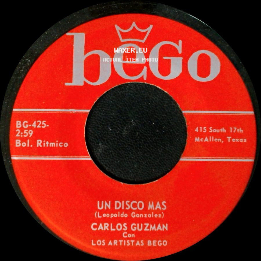 Carlos Guzman Con Los Artistas Bego - Un Disco Mas / Perdoname side A