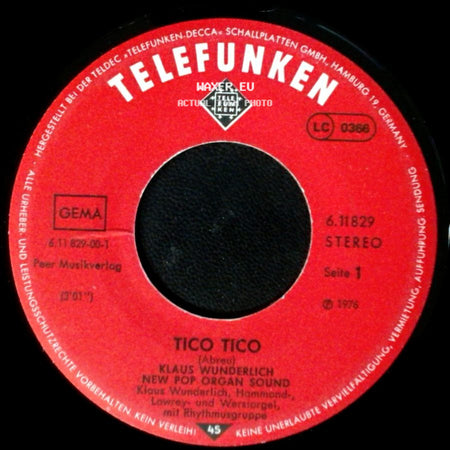 Klaus Wunderlich - Tico Tico / Mas Palomas side A