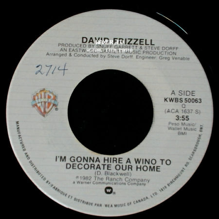 David Frizzell - I'm Gonna Hire A Wino To Decorate Our Home / She's Up To All Her Old Tricks Again side A