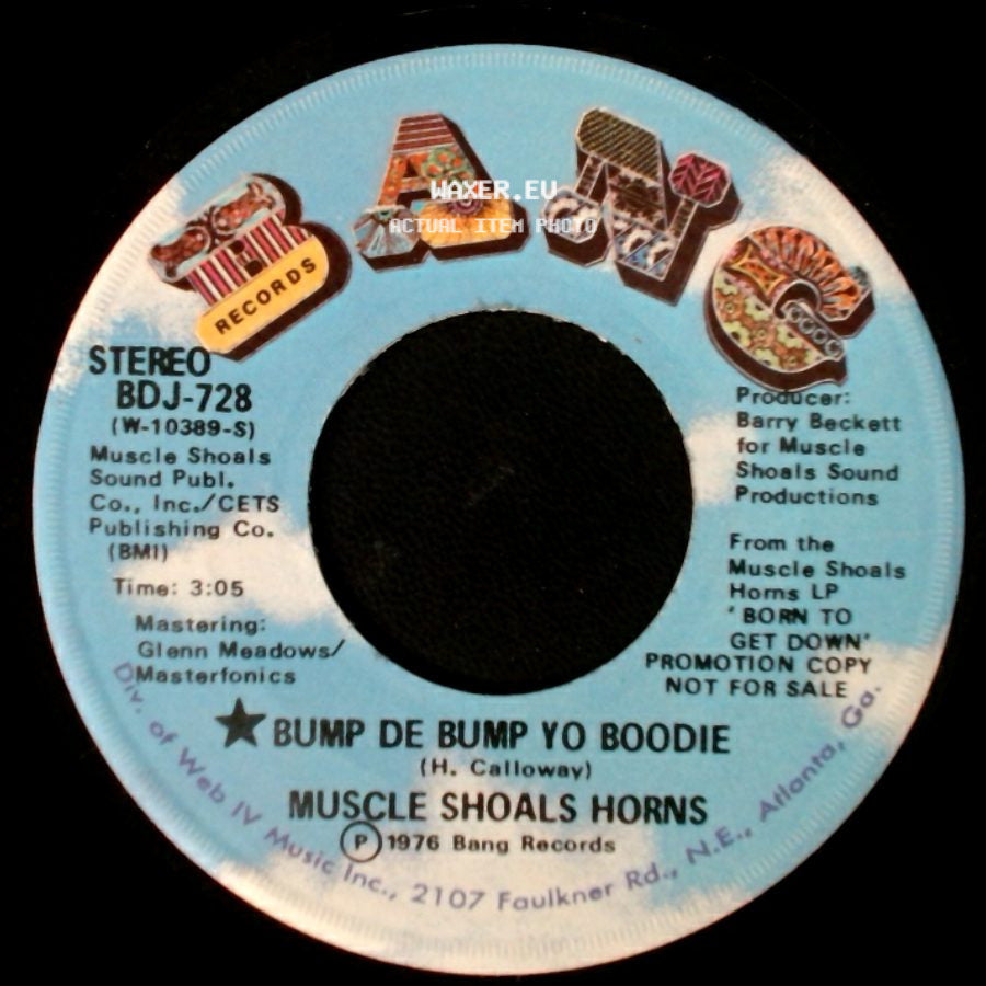 Muscle Shoals Horns - Bump De Bump Yo Boodie / Bump De Bump Yo Boodie side A