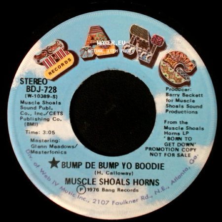 Muscle Shoals Horns - Bump De Bump Yo Boodie / Bump De Bump Yo Boodie side A