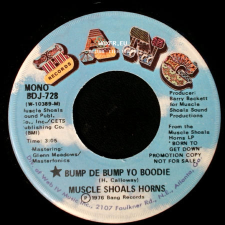 Muscle Shoals Horns - Bump De Bump Yo Boodie / Bump De Bump Yo Boodie side B
