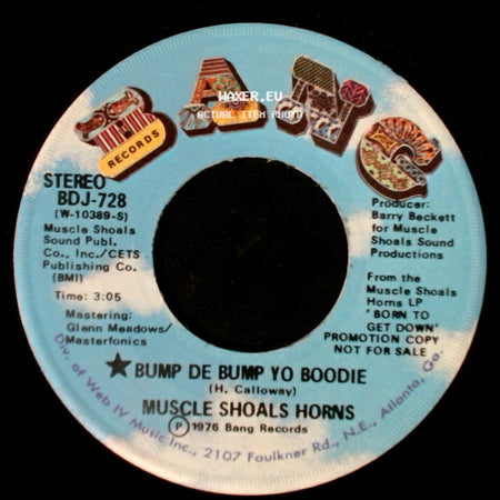 Muscle Shoals Horns - Bump De Bump Yo Boodie / Bump De Bump Yo Boodie side A