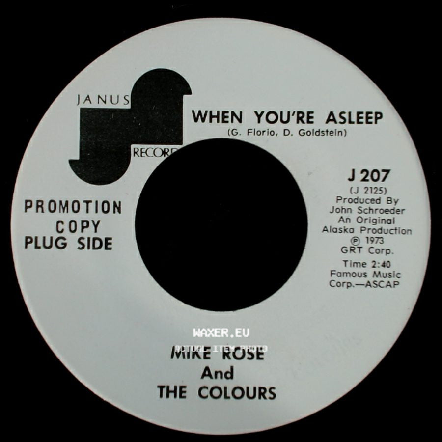 Mike Rose And The Colours - Take Me Back / When You're Asleep side B