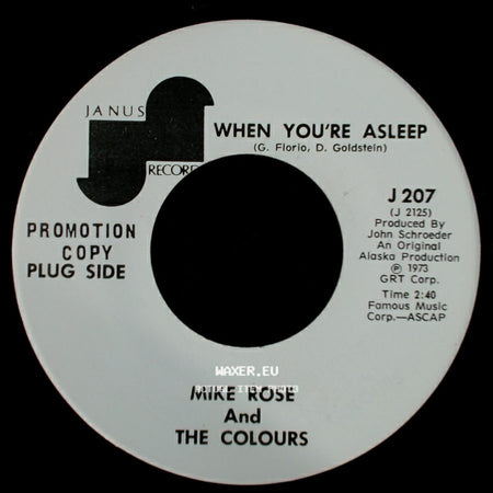 Mike Rose And The Colours - Take Me Back / When You're Asleep side B