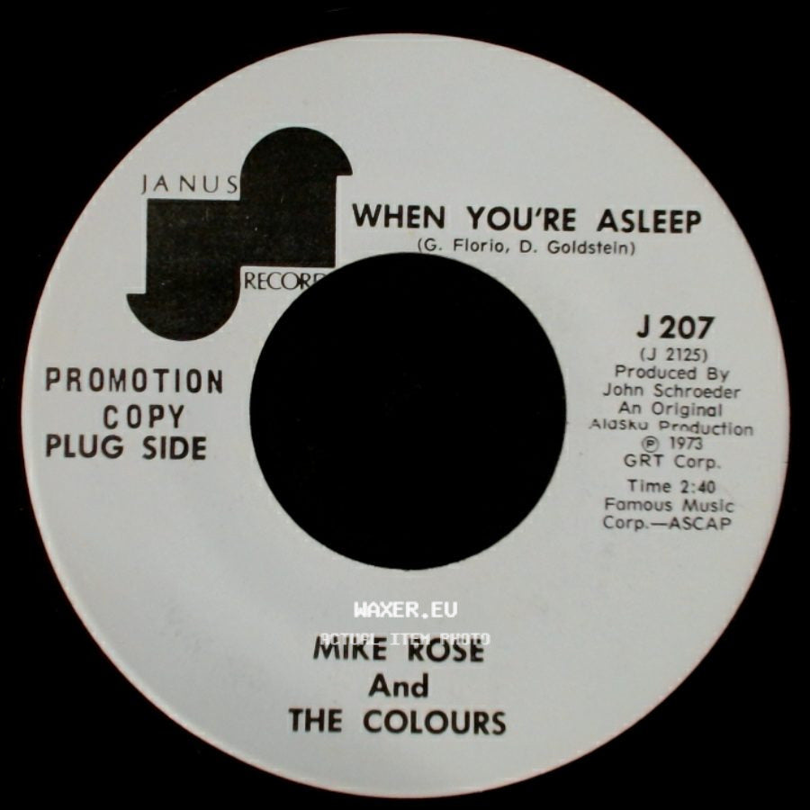 Mike Rose And The Colours - Take Me Back / When You're Asleep side B