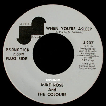 Mike Rose And The Colours - Take Me Back / When You're Asleep side B