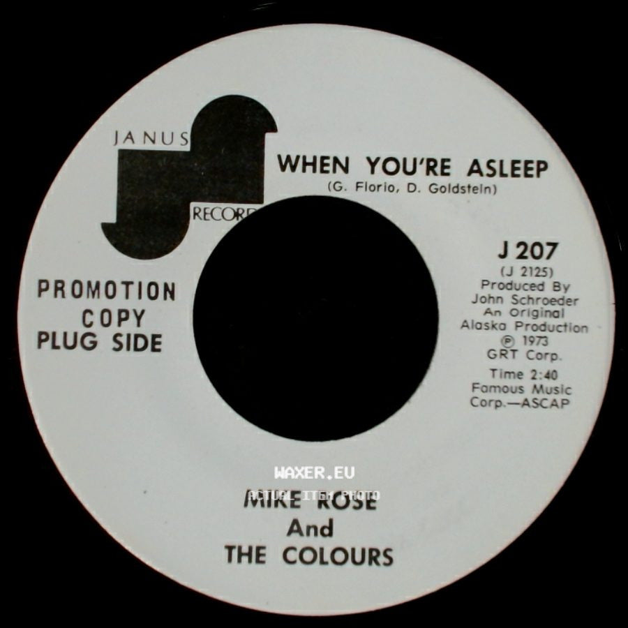 Mike Rose And The Colours - Take Me Back / When You're Asleep side B