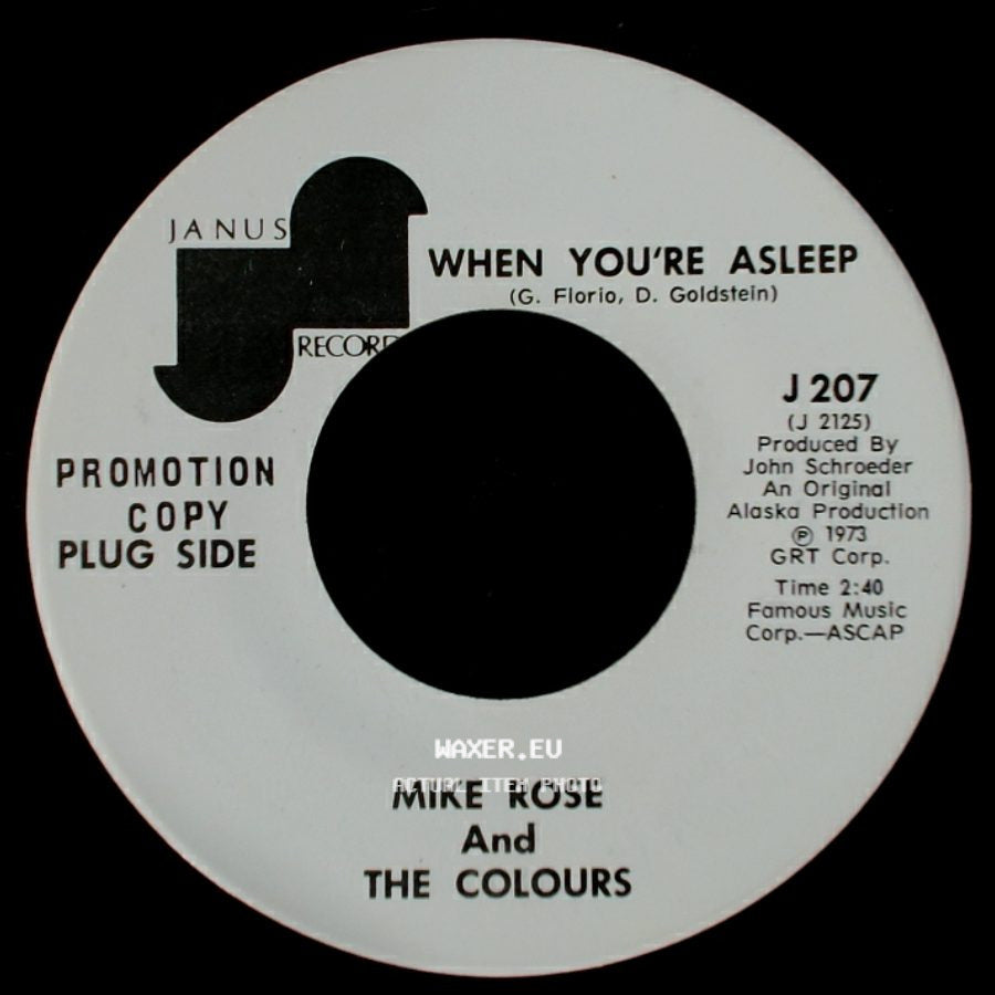 Mike Rose And The Colours - Take Me Back / When You're Asleep side B