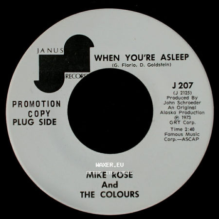 Mike Rose And The Colours - Take Me Back / When You're Asleep side B