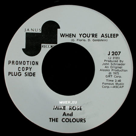 Mike Rose And The Colours - Take Me Back / When You're Asleep side B