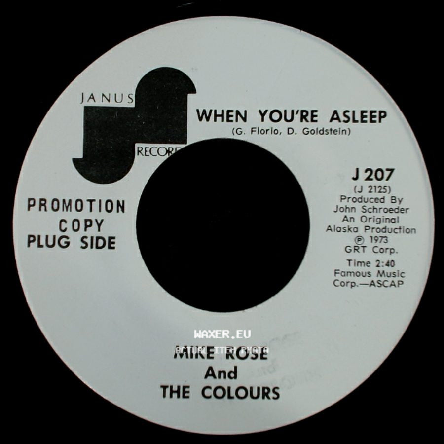 Mike Rose And The Colours - Take Me Back / When You're Asleep side B