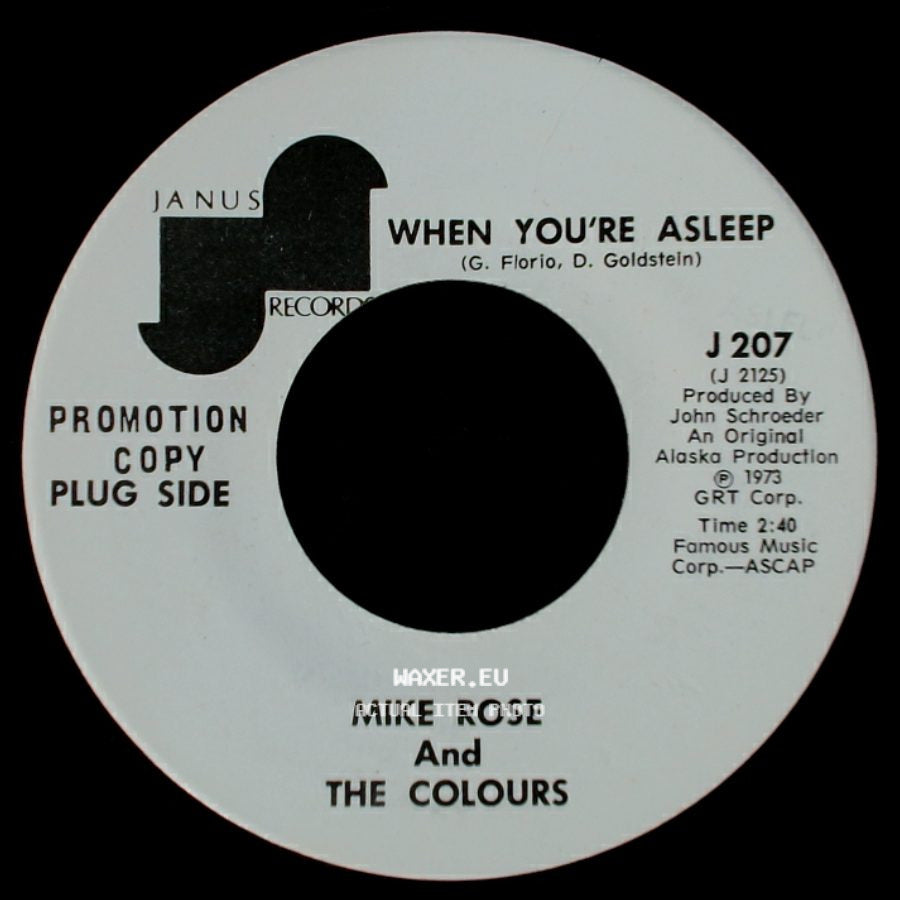 Mike Rose And The Colours - Take Me Back / When You're Asleep side B