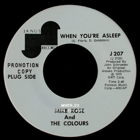 Mike Rose And The Colours - Take Me Back / When You're Asleep side B