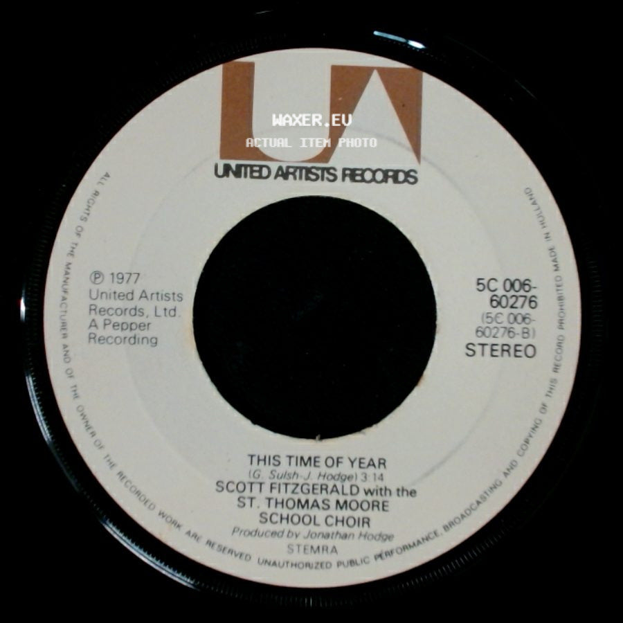 Scott Fitzgerald With The St. Thomas Moore School Choir / Scott Fitzgerald & Yvonne Keeley - This Time Of Year / If I Had Words side A