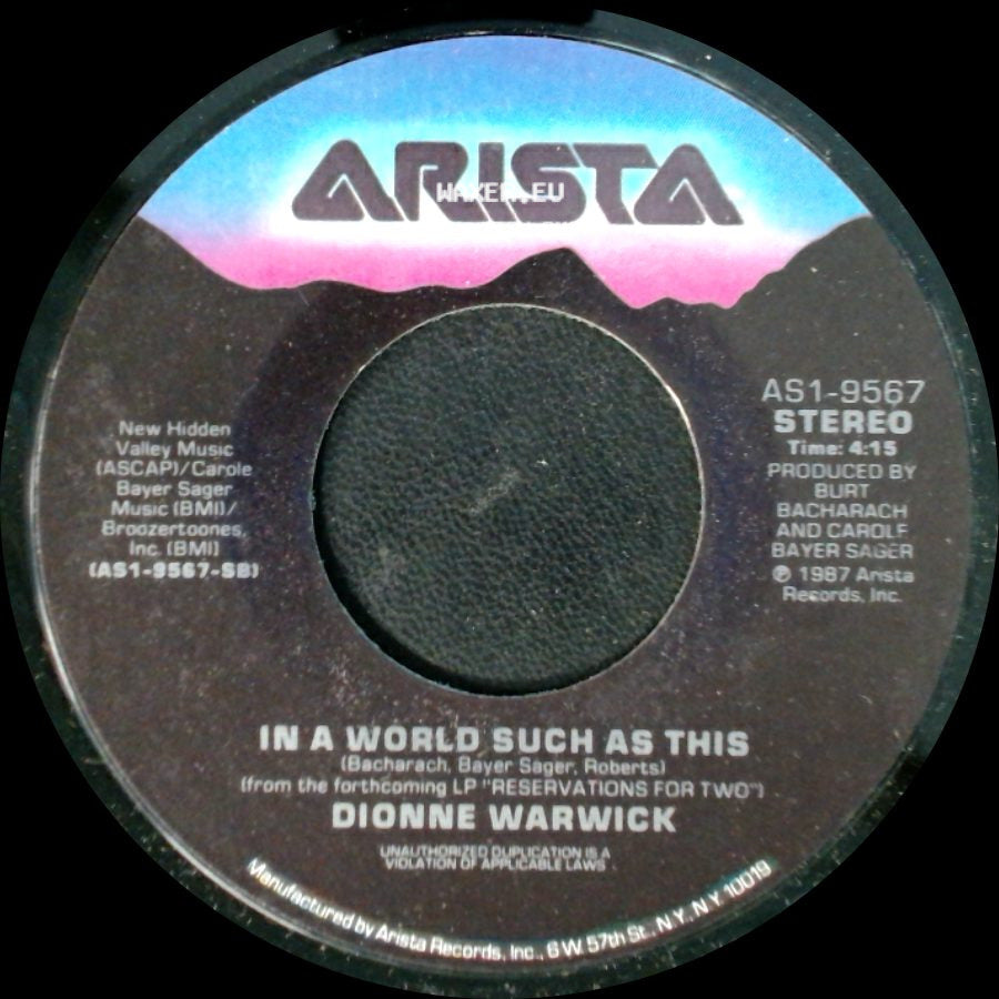 Dionne Warwick / Dionne Warwick & Jeffrey Osborne - In A World Such As This / Love Power side A
