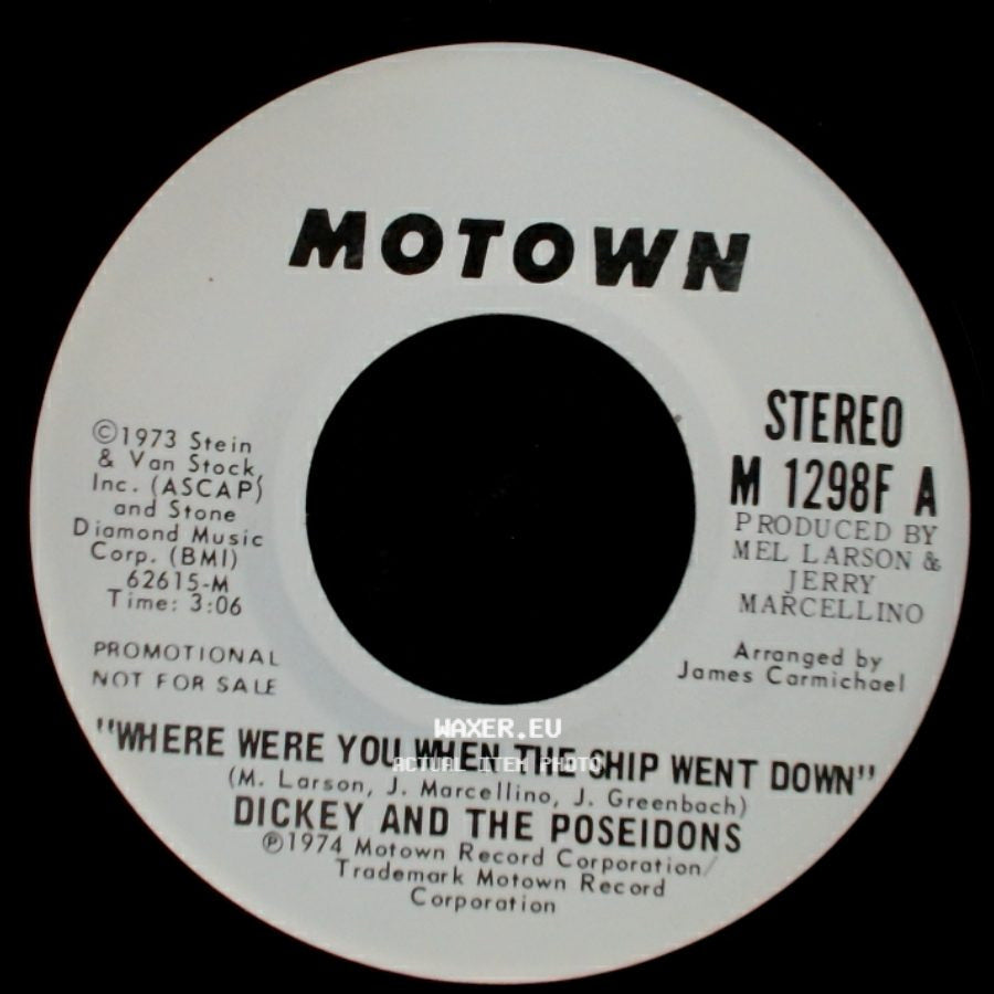 Dickey And The Poseidons - Where Were You When The Ship Went Down / Where Were You When The Ship Went Down side B