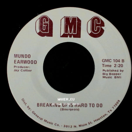 Mundo Earwood - Things I'd Do For You / Breaking Up Is Hard To Do side B