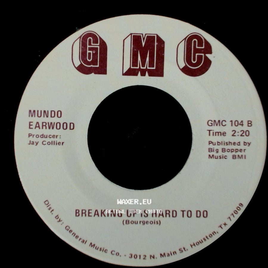 Mundo Earwood - Things I'd Do For You / Breaking Up Is Hard To Do side B