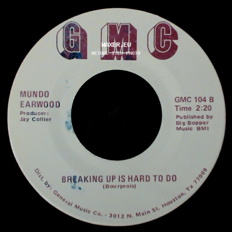 Mundo Earwood - Things I'd Do For You / Breaking Up Is Hard To Do side B