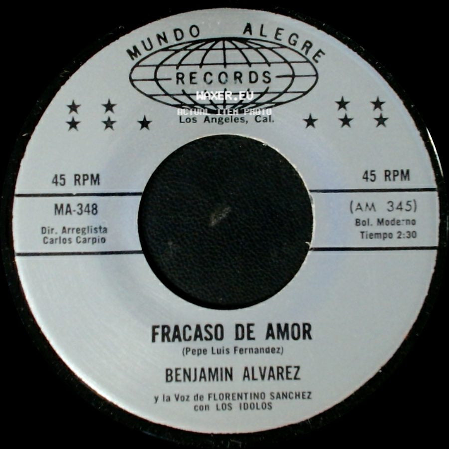 Benjamin Alvarez Y La Voz De Florentino Sanchez Con Los Idolos - Fracaso De Amor / Yo Tengo La Culpa side A