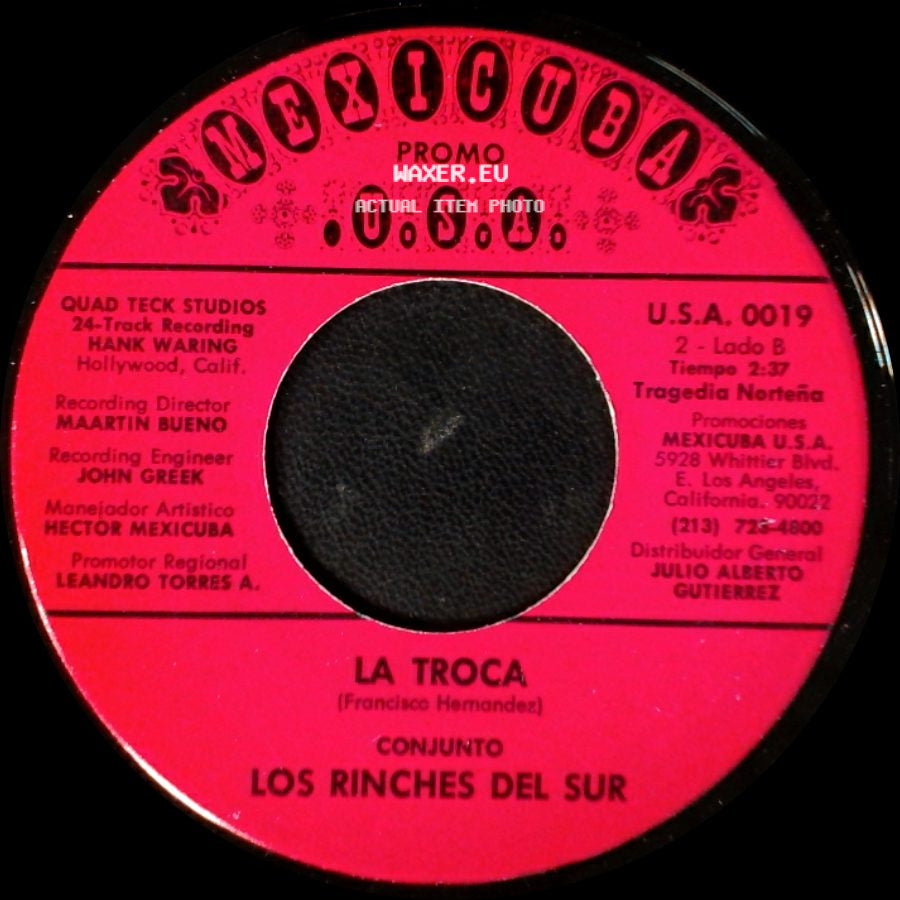 Conjunto Los Rinches Del Sur / Los Rinches Del Sur - El Hijo Malvado / La Troca side B