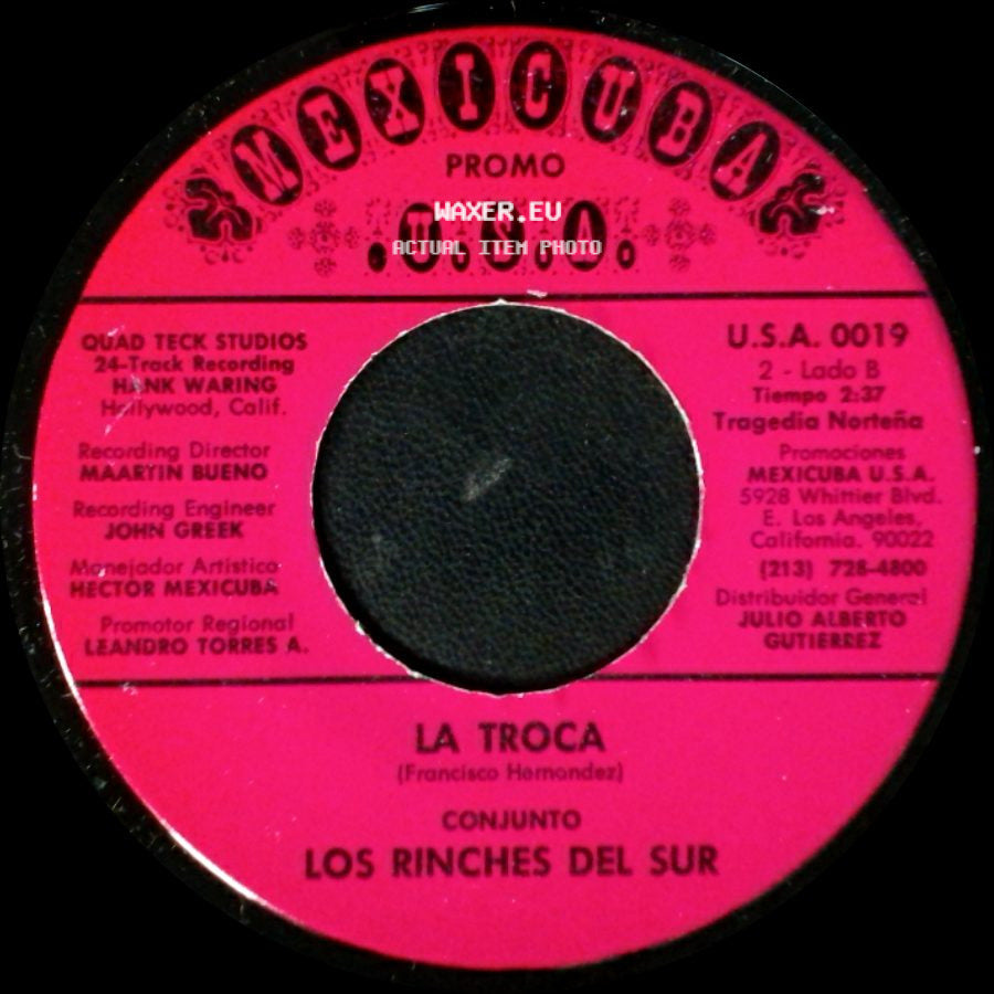 Los Rinches Del Sur / Conjunto Los Rinches Del Sur - El Hijo Malvado / La Troca side B