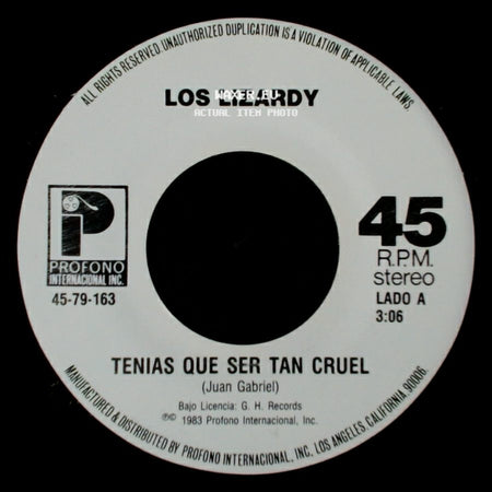 Los Lizardy - Tenias Que Ser Tan Cruel / Vas A Quedarte Llorando side A