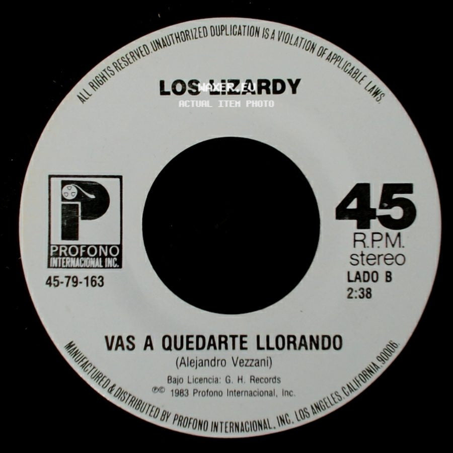 Los Lizardy - Tenias Que Ser Tan Cruel / Vas A Quedarte Llorando side B