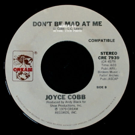 Joyce Cobb - Dig The Gold / Don't Be Mad At Me side B