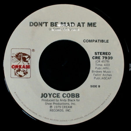 Joyce Cobb - Dig The Gold / Don't Be Mad At Me side B