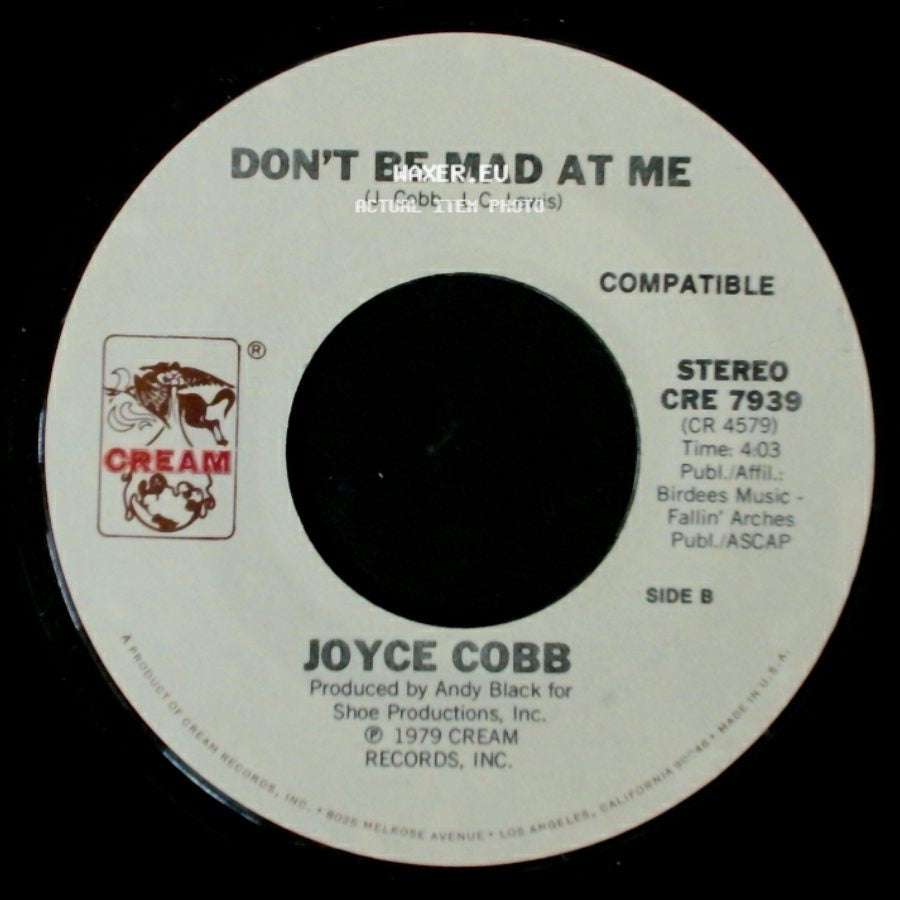 Joyce Cobb - Dig The Gold / Don't Be Mad At Me side B