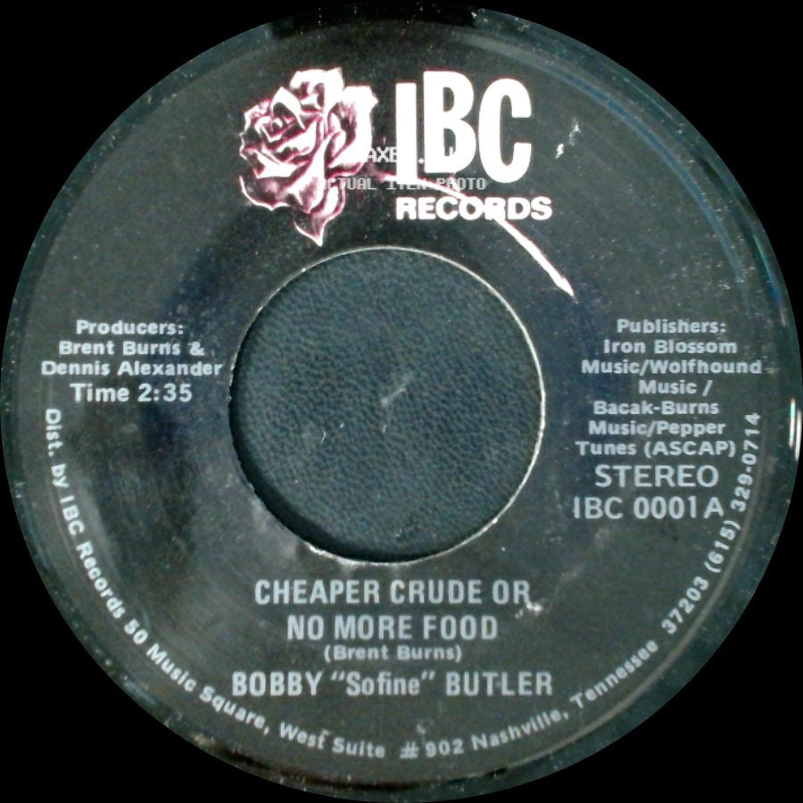 Bobby "Sofine" Butler - Bobby's (Nervous) Breakdown / Cheaper Crude Or No More Food side B