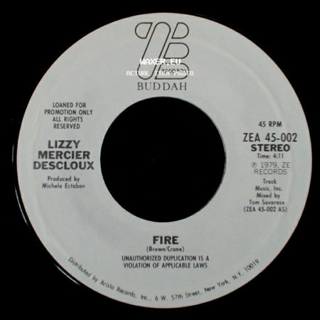 Lizzy Mercier Descloux - Fire / Fire side A