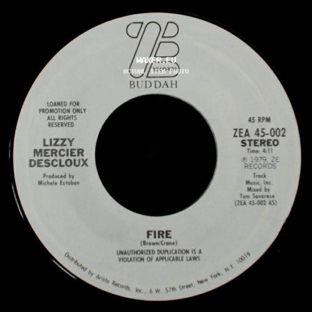 Lizzy Mercier Descloux - Fire / Fire side A