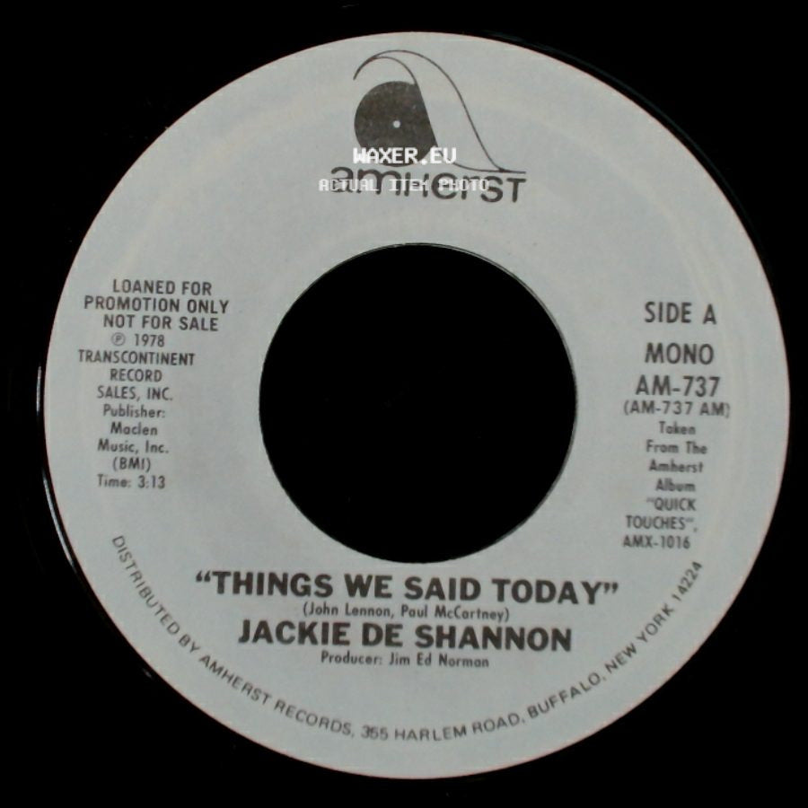 Jackie De Shannon - Things We Said Today / Things We Said Today side A