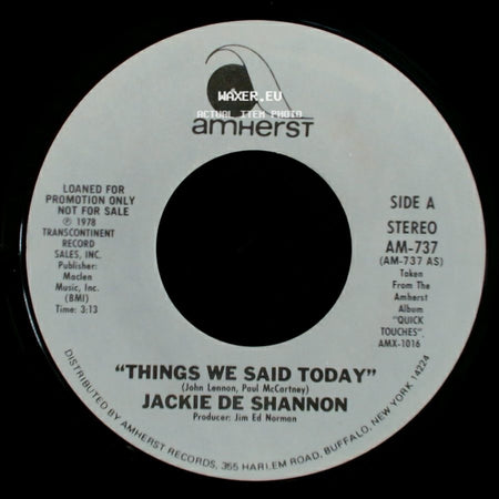 Jackie De Shannon - Things We Said Today / Things We Said Today side B