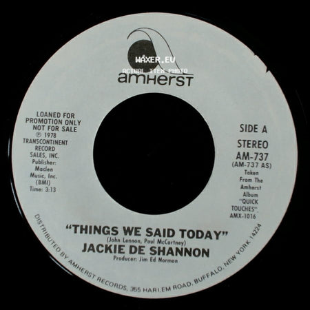 Jackie De Shannon - Things We Said Today / Things We Said Today side B