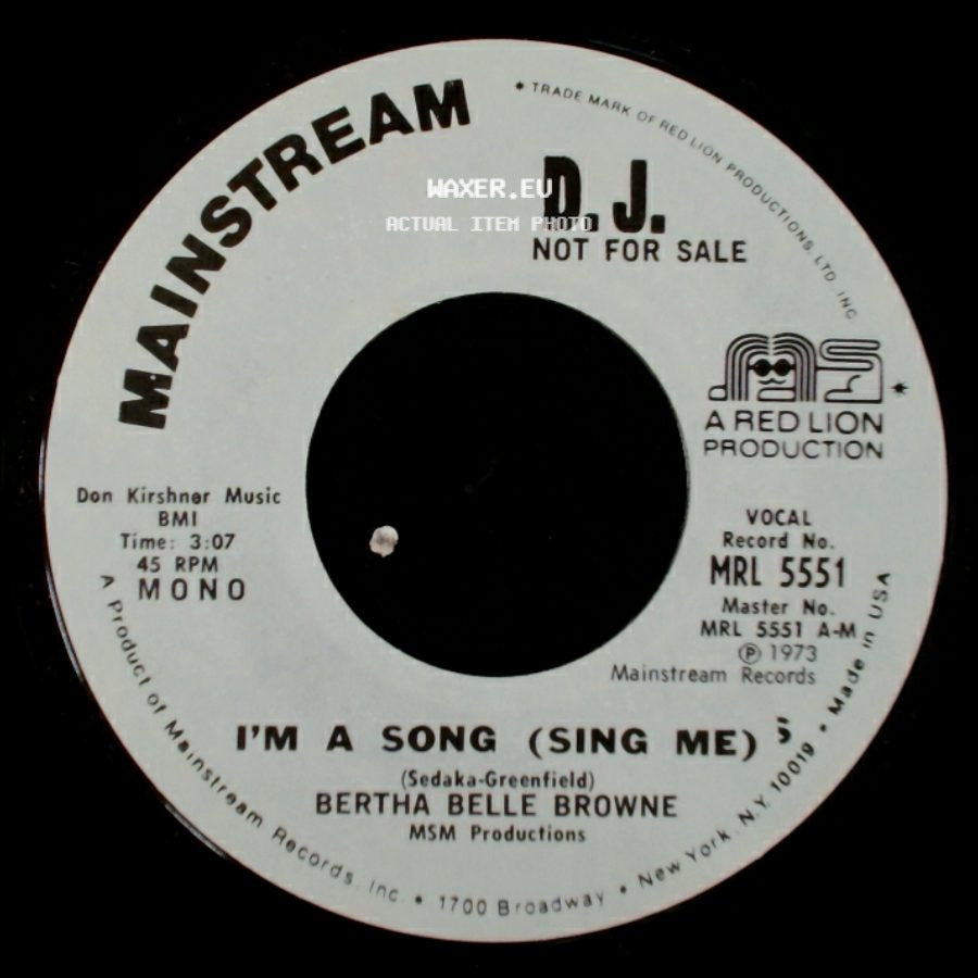 Bertha Belle Browne - I'm A Song (Sing Me) / I'm A Song (Sing Me) side B