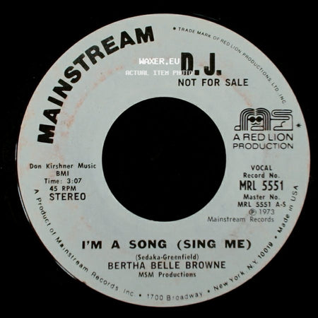 Bertha Belle Browne - I'm A Song (Sing Me) / I'm A Song (Sing Me) side A