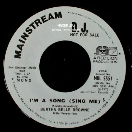 Bertha Belle Browne - I'm A Song (Sing Me) / I'm A Song (Sing Me) side B