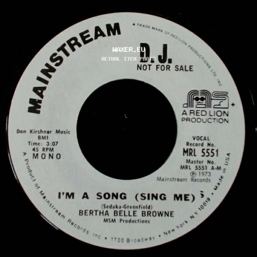 Bertha Belle Browne - I'm A Song (Sing Me) / I'm A Song (Sing Me) side B