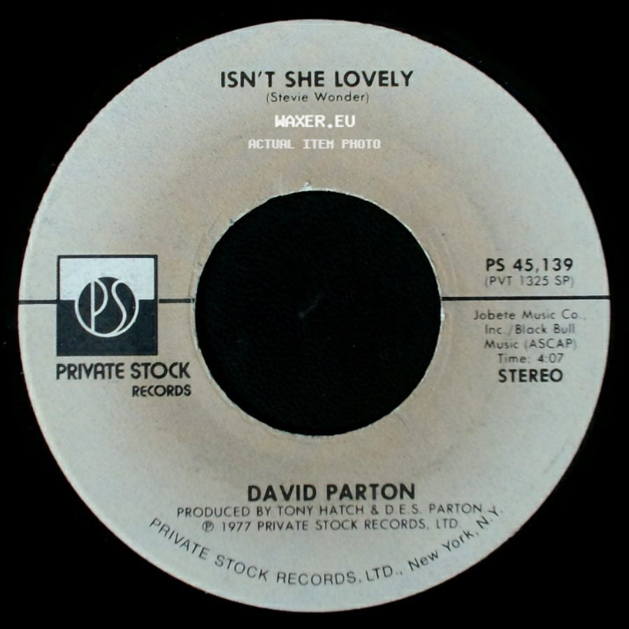 David Parton - Isn't She Lovely / Love And Peace Of Mind side A
