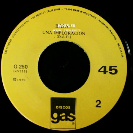 Baja 5 - Tu Volveras / Una Imploracion side B