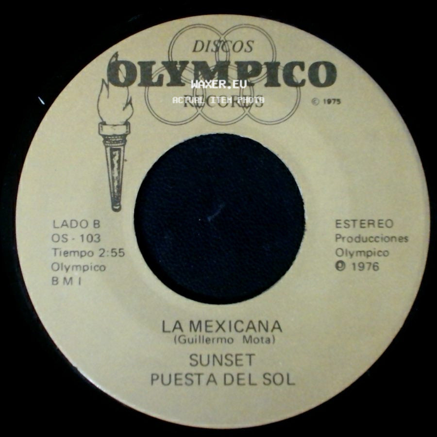 Sunset / Sunset Puesta Del Sol - Tus Recuerdos / La Mexicana side B